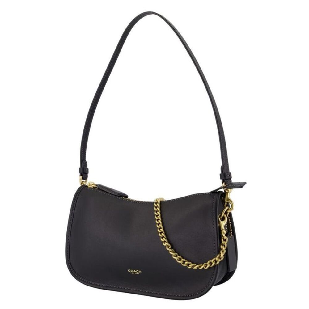 Coach Luna Shoulder Bag Chain Detail Women black | black Crossbody Bags - Picture 2 of 2